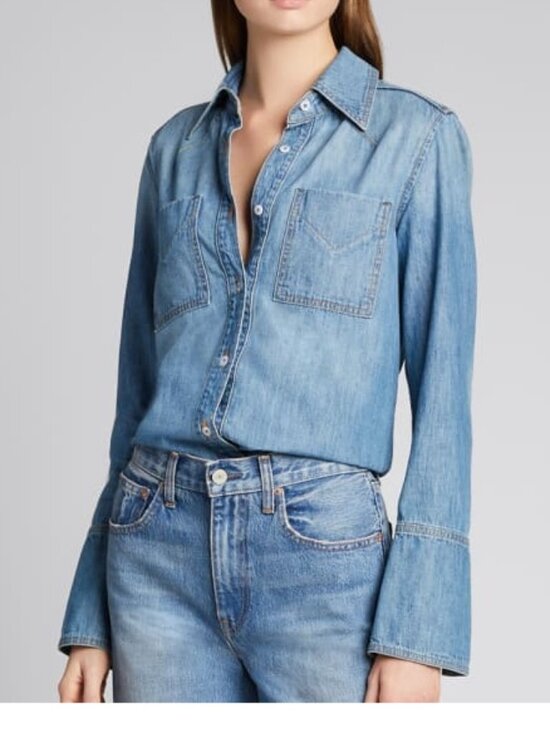 Trave Tops - TRAVE Octavia Women's Denim Shirt -Small - NEW NWT